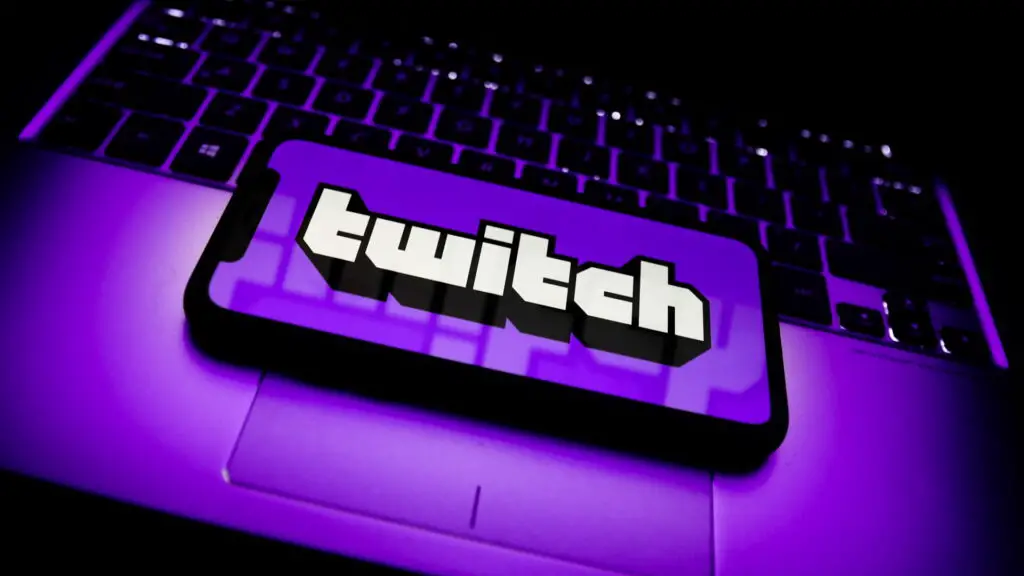 Twitch logo on a digital background