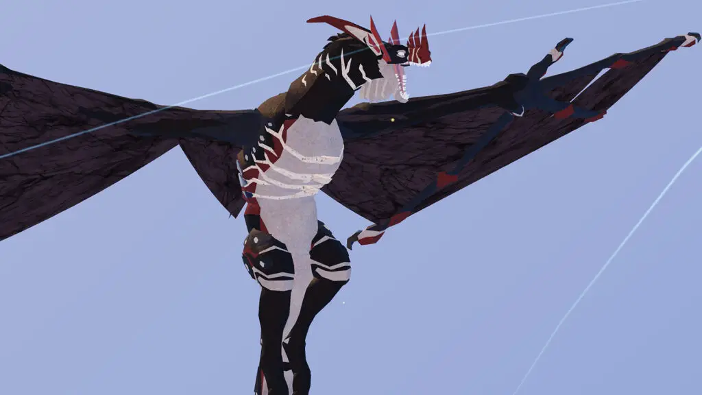 A dragon-like creature flying in Creatures of Sonaria