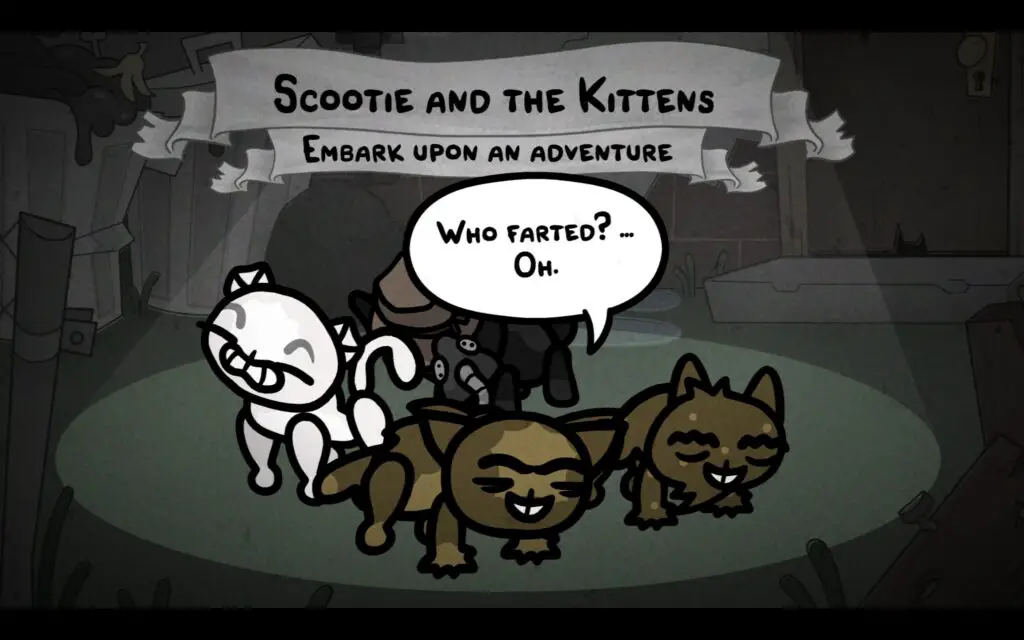 A group of cats setting out on an adventure in Mewgenics.