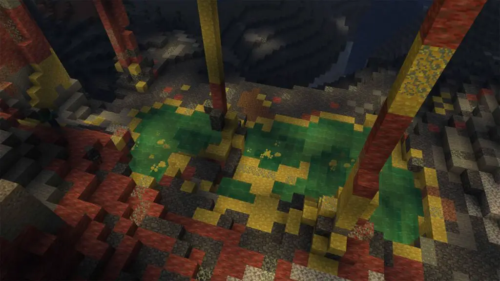 Sulfur Cave Biome in Minecraft