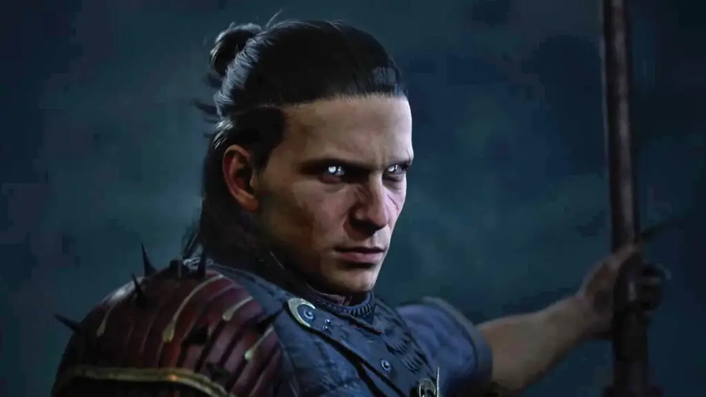 Coen the protagonist of The Blood of Dawnwalker staring into the night