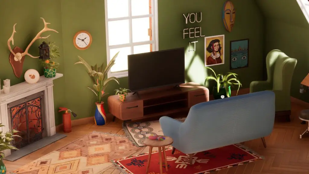 Hozy - Completed first level with furniture setup, clean floors, and painted walls