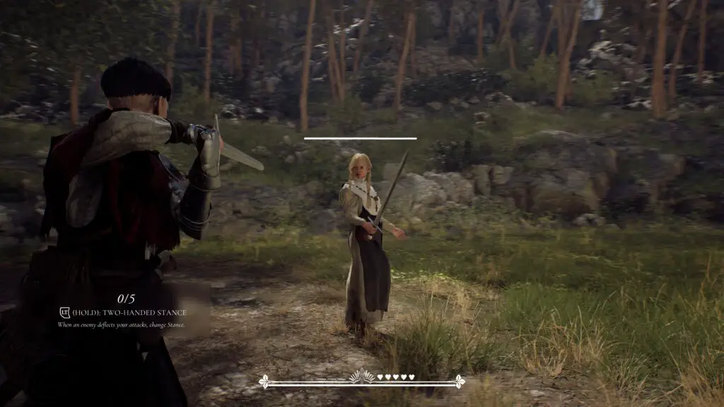 1348 Ex Voto screenshot showing Aeta training with Bianca. Both women are using longswords.