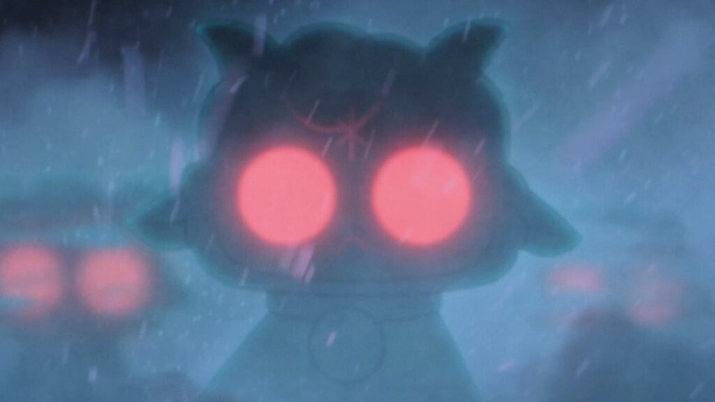 Lambs in the mist wandering through the new Woolhaven landscape