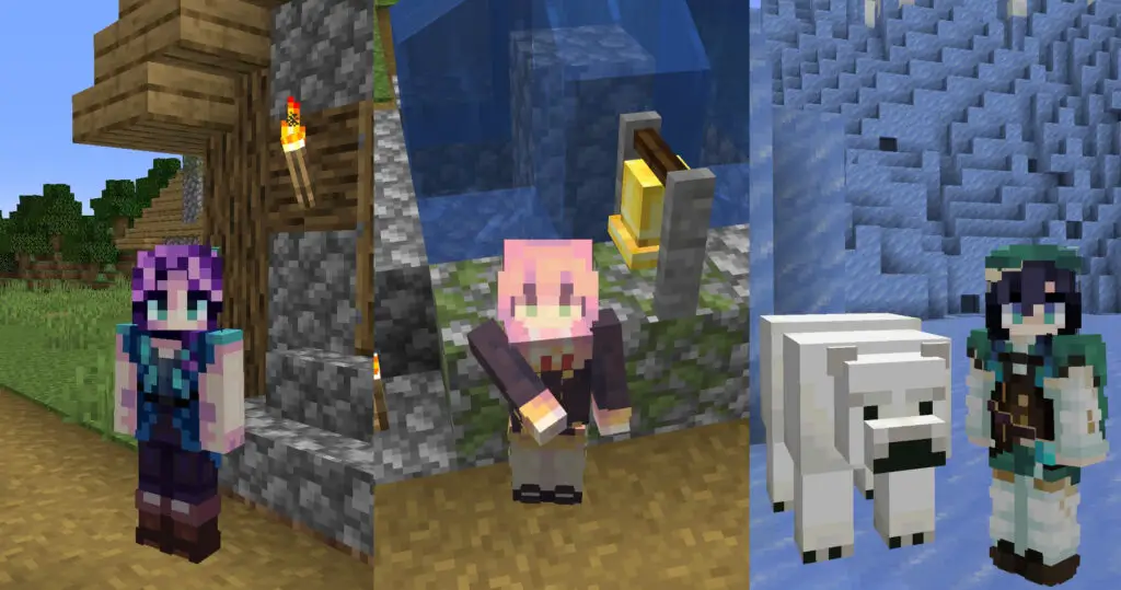 Collection of popular Minecraft character skins