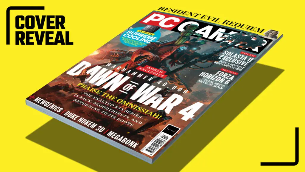 PC Gamer magazine cover Warhammer 40,000: Dawn of War 4