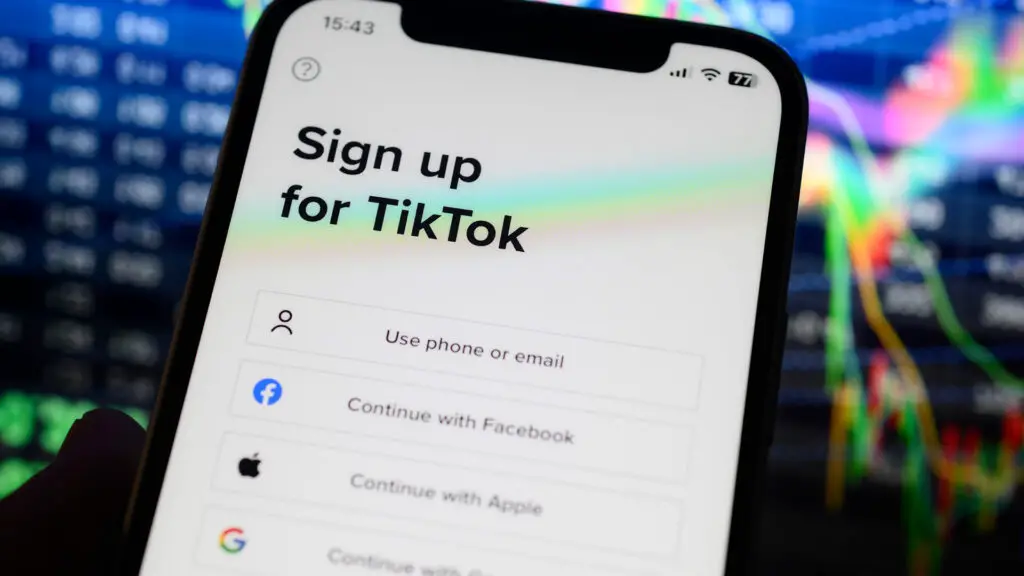 The TikTok logo displayed on a mobile device