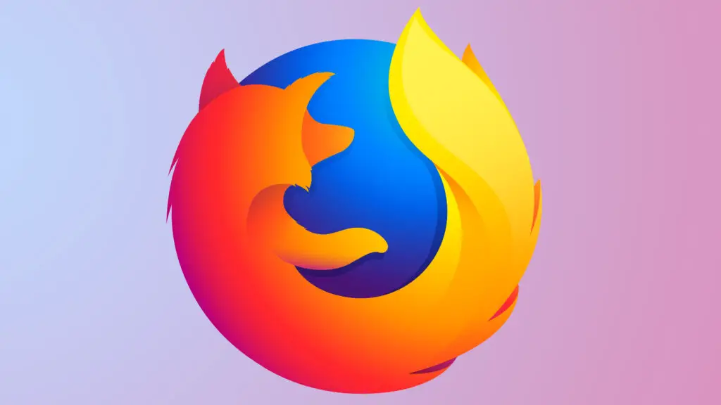 Mozilla Firefox logo on a modern gradient background