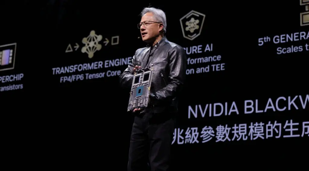 Nvidia CEO Jensen Huang discussing AI infrastructure