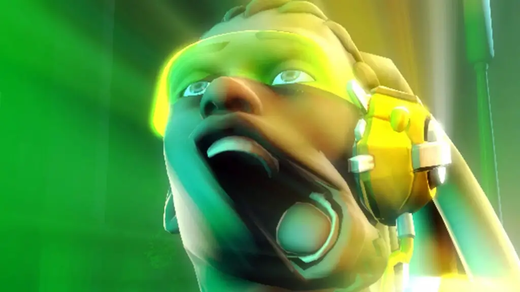 Overwatch: Distorted Lucio face representing game chaos