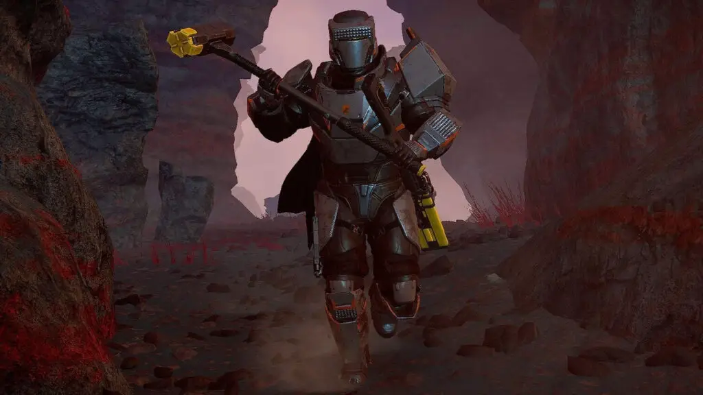 Helldivers 2 Breaching Hammer in use against Automatons