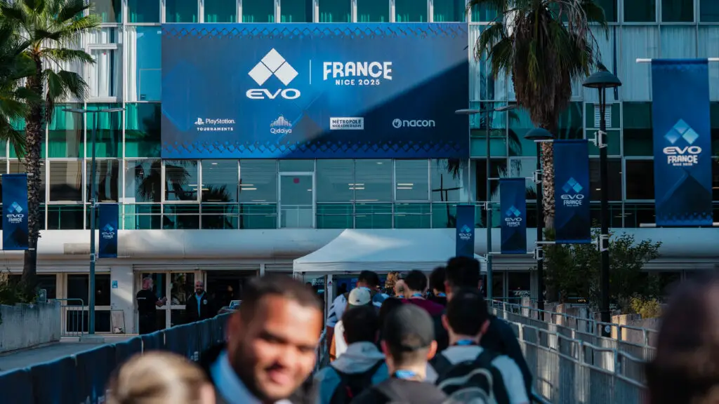 Fighting game enthusiasts arrive to the EVO France 2025 fighting game tournament in Nice, southern France on October 11, 2025.