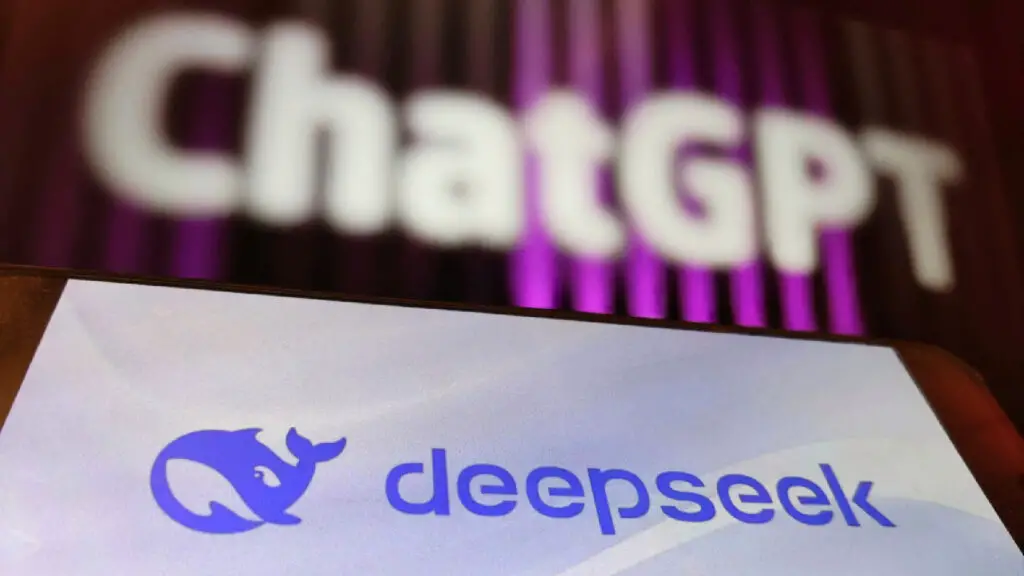 DeepSeek and ChatGPT logos side by side