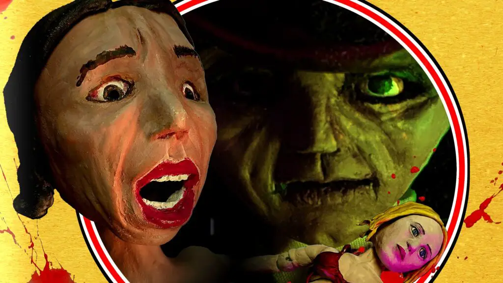 Clay sculpted faces in giallo style