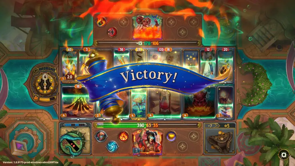 A victory screen in The Bazaar.