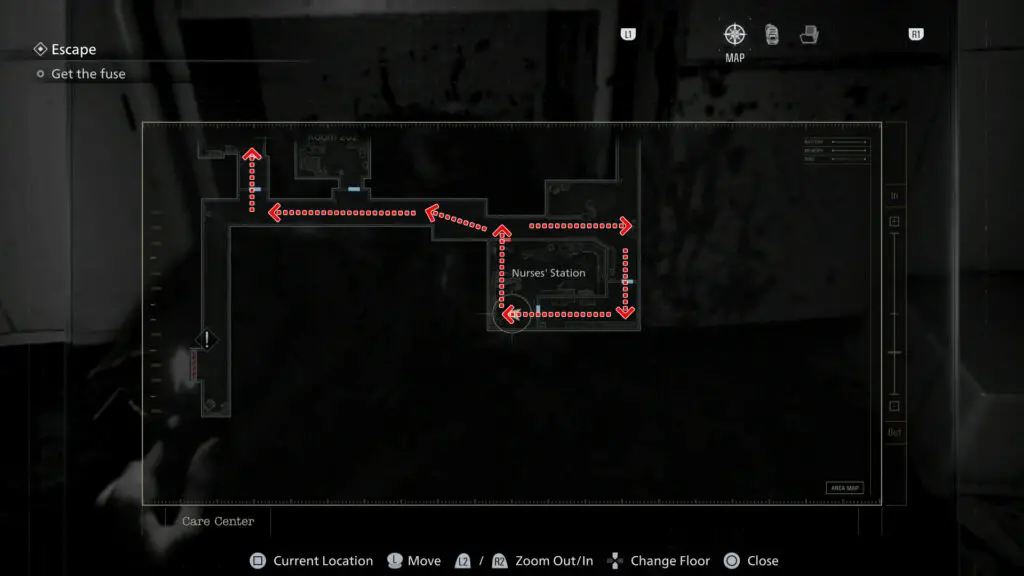 Resident Evil Requiem map evasion route