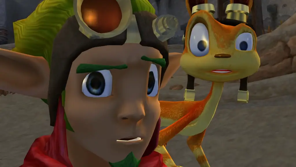 Jak and Daxter looking quizzically at camera