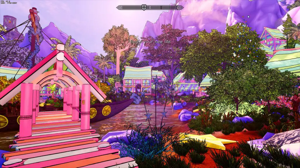 Vivid, multicoloured world in Skyrim.