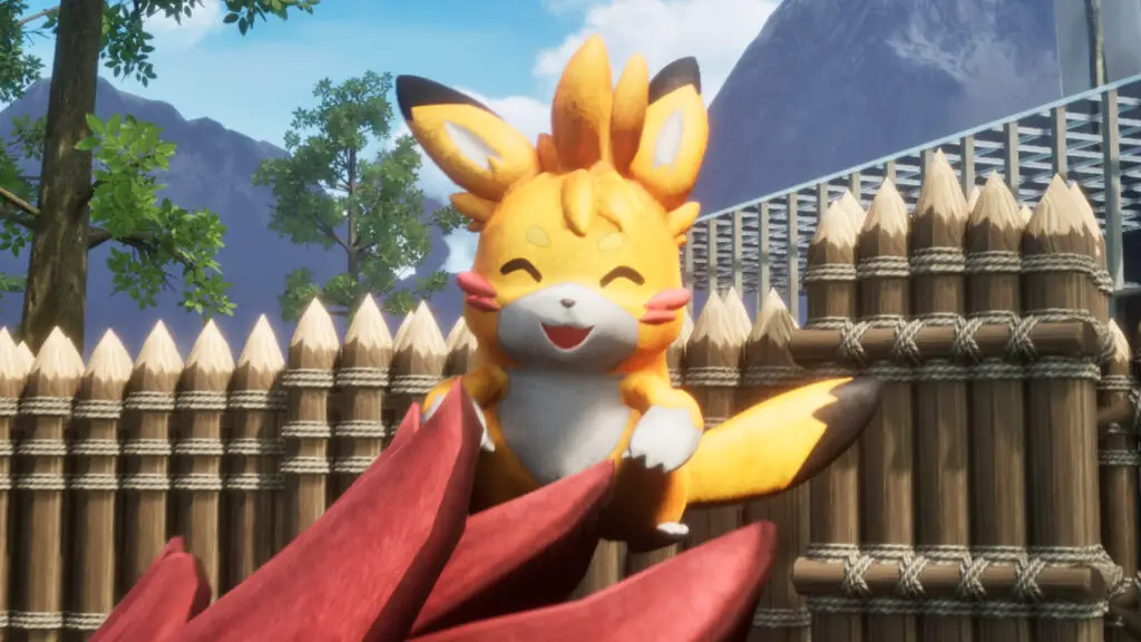 In-game screenshot of a creature in Pickmon resembling Pikachu.