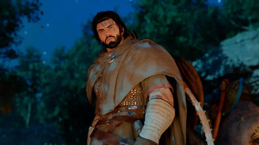 Crimson Desert guide: Kliff looking toward the horizon at sunset