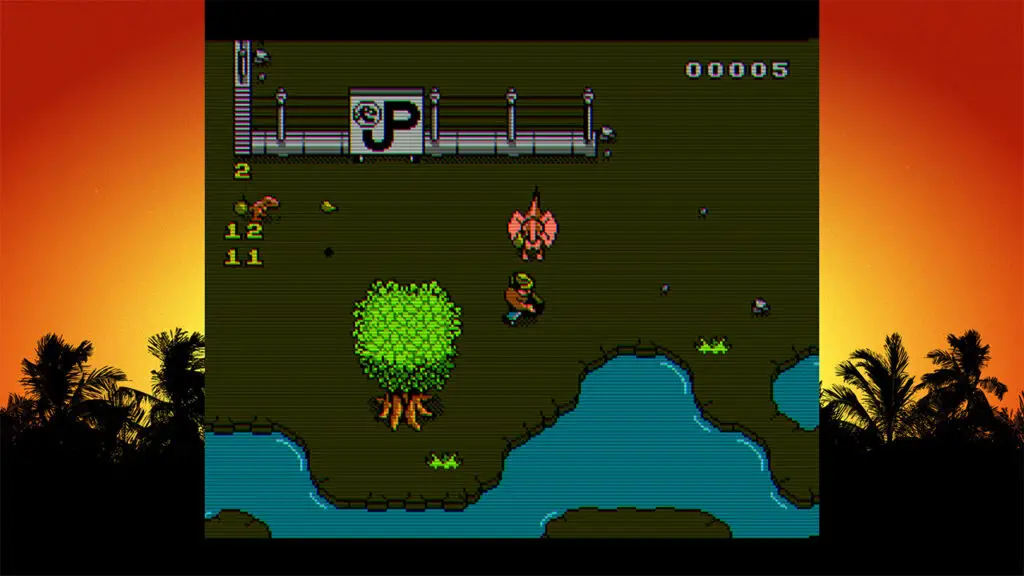 Colourful, arcade-style Jurassic Park game.