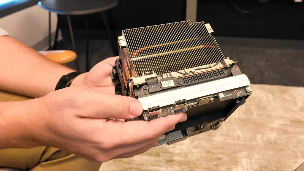 Valve's new Steam Machine during a visit to Valve HQ in Bellevue, Washington.