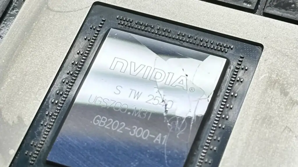 Cracked RTX 5090 GPU Die