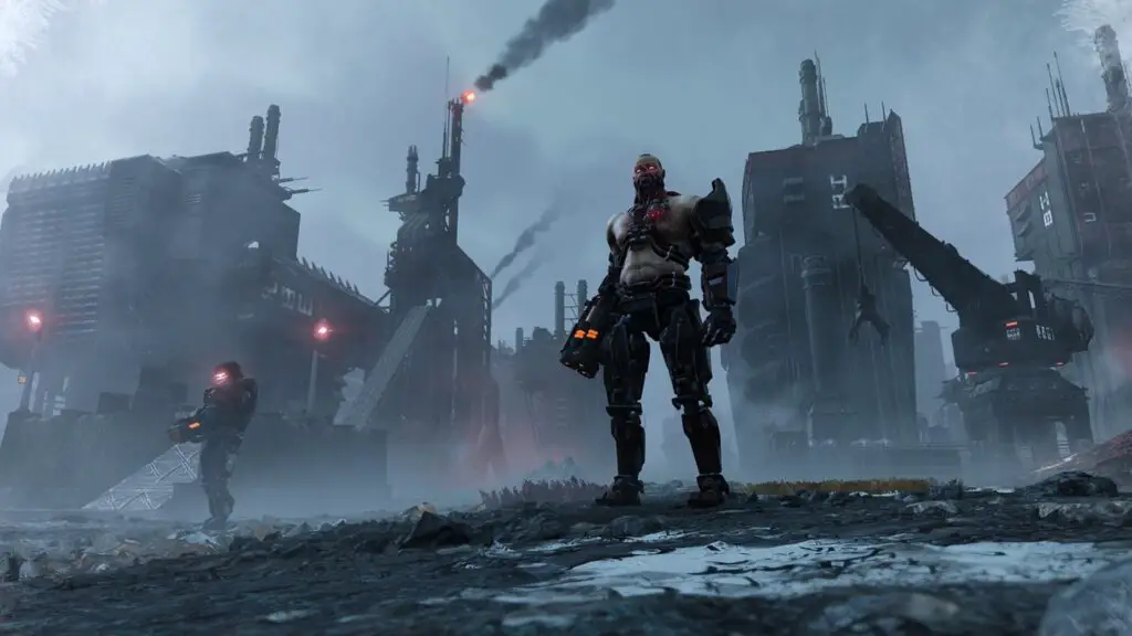 Helldivers 2 cyborgs in combat on Cyberstan