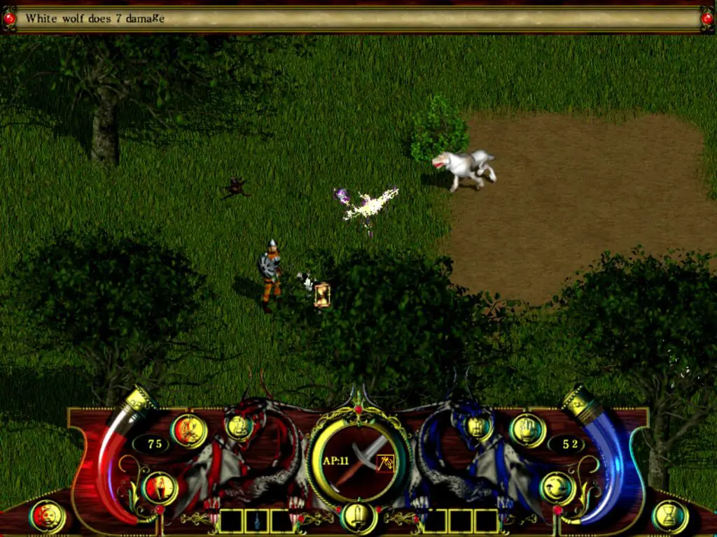 Fighting white wolves.