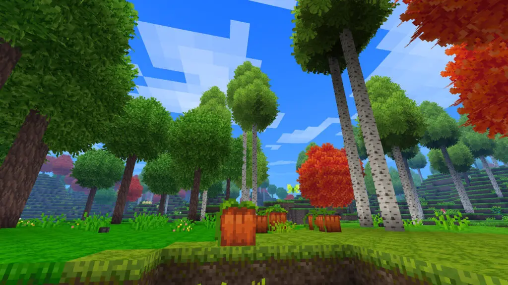 A screenshot showing trees and sky