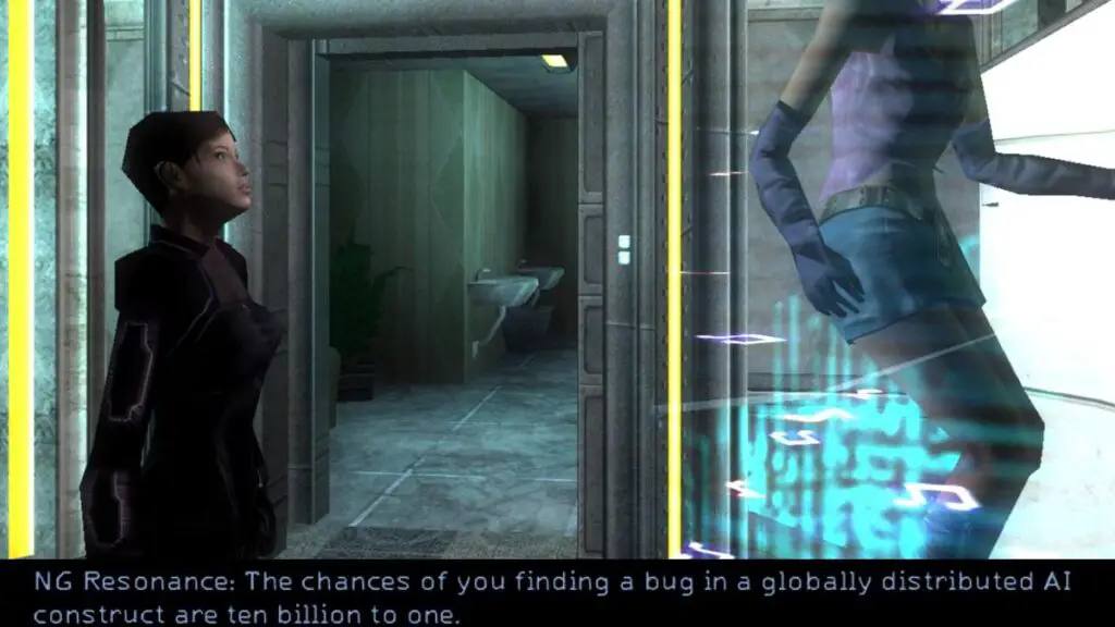 NG Resonance tells Alex D, 'The chances of you finding a bug in a globally distributed AI construct are ten billion to one.'