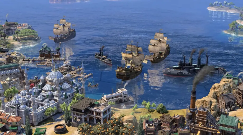 Visual representation of Civilization 7 gameplay mechanics and age transitions.