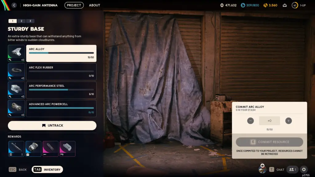 Arc Raiders High Gain Antenna: The Sturdy Base phase of the player project.