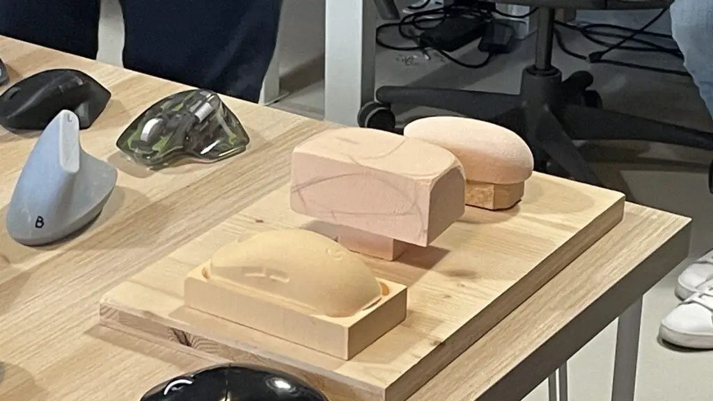 A wooden block used to turn into a mouse by Logitech designers.