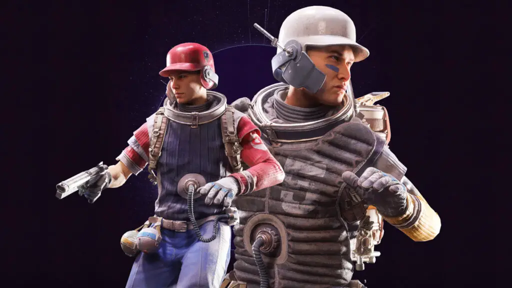 Arc Raiders Shared Watch: The Slugger outfit promotional art showing the red, blue, and yellow armor variants.