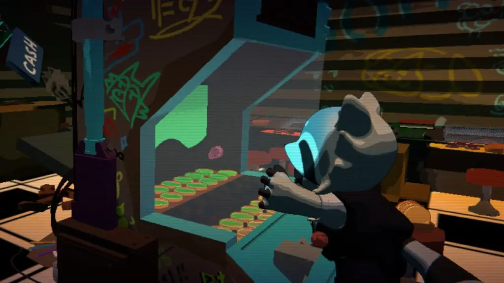 Raccoin gameplay showing coin pusher mechanics