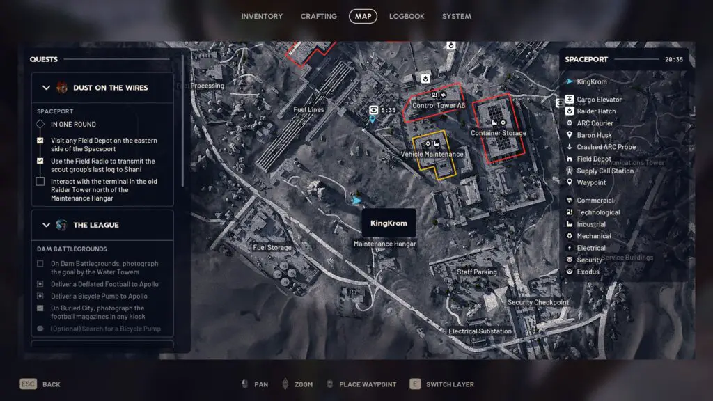 Map view of the Raider Tower location in Arc Raiders