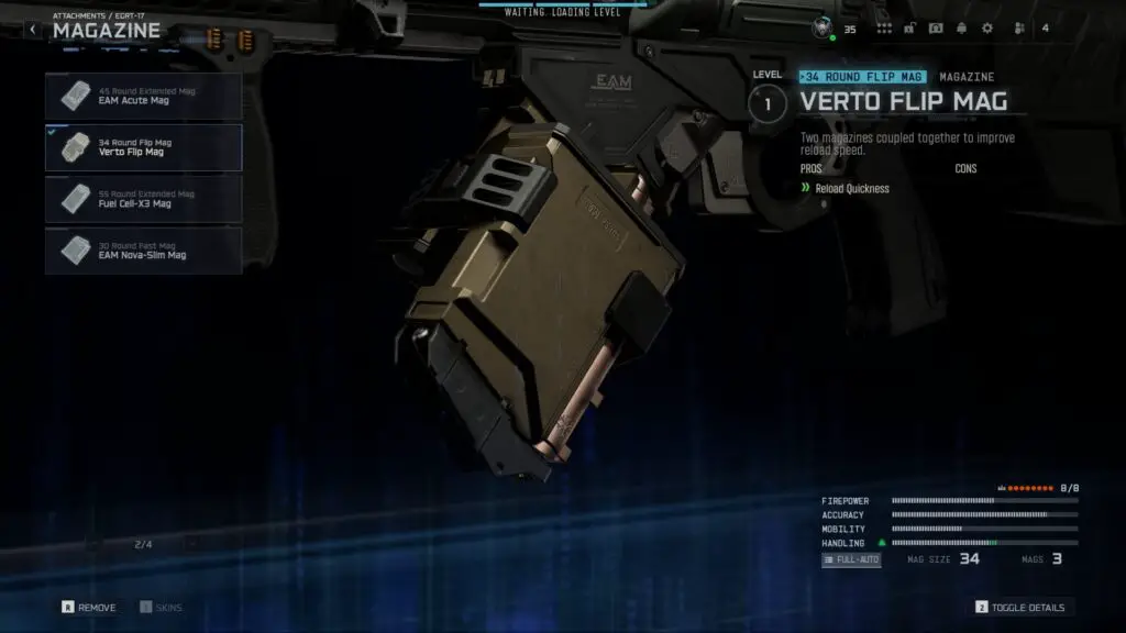 A verto flip mag attachment