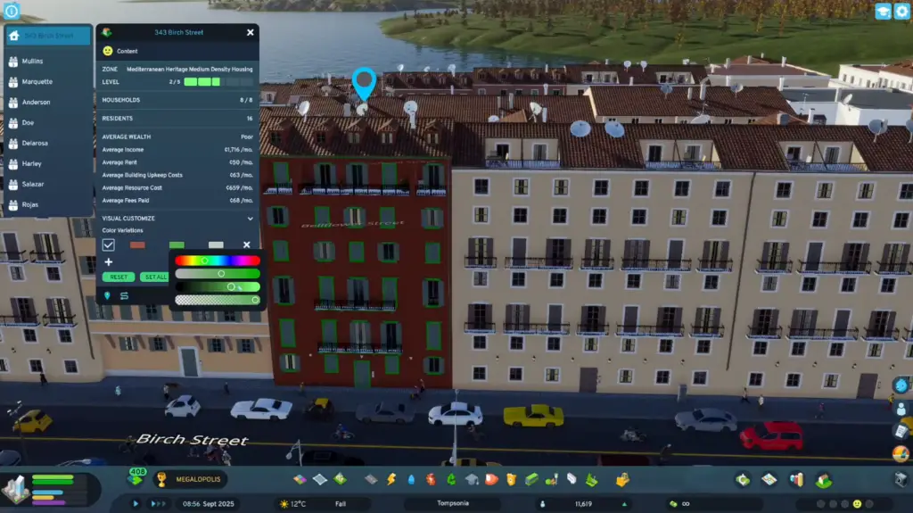 User interface showing the new object painter tool in Cities: Skylines 2.