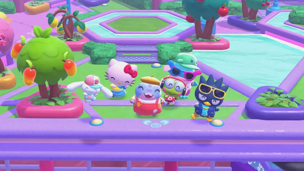 Hello Kitty Island Adventure - Characters celebrate together on a city rooftop