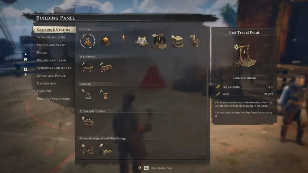 Placing a Fast Travel Point in Windrose