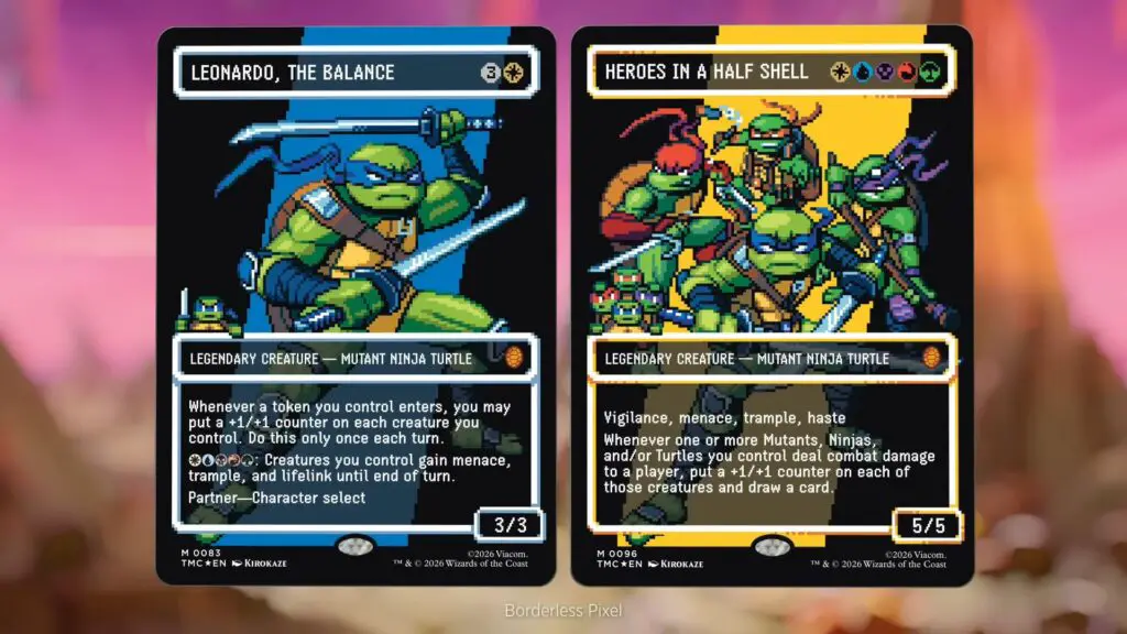 Magic: The Gathering cards for Leonardo and the rest of the Teenage Mutant Ninja Turtles