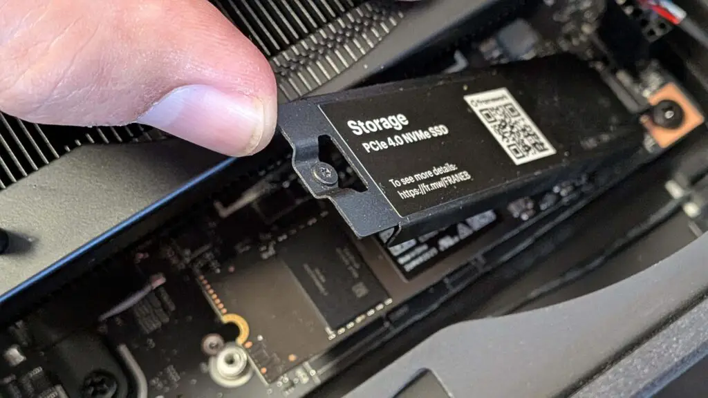 Framework Desktop PC internal view of memory slots