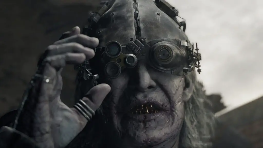 A player adjusts their VR headset for Resident Evil Requiem