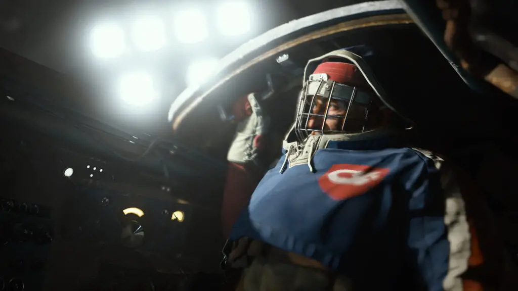 Arc Raiders character preparing for an expedition in a hockey outfit.