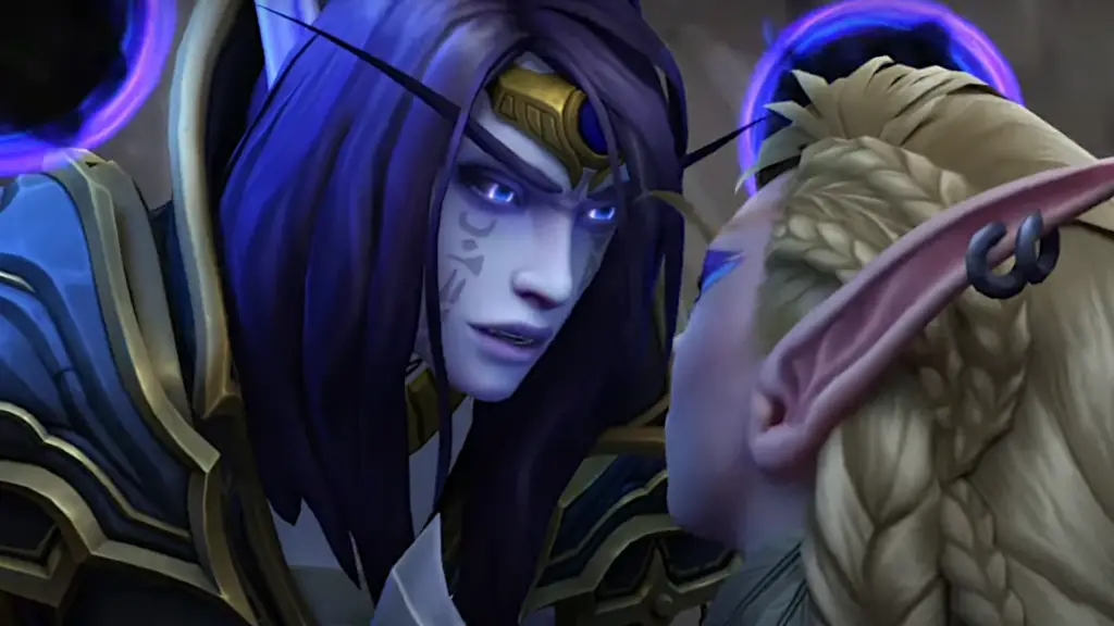 Xal'atath and Alleria Windrunner in World of Warcraft.