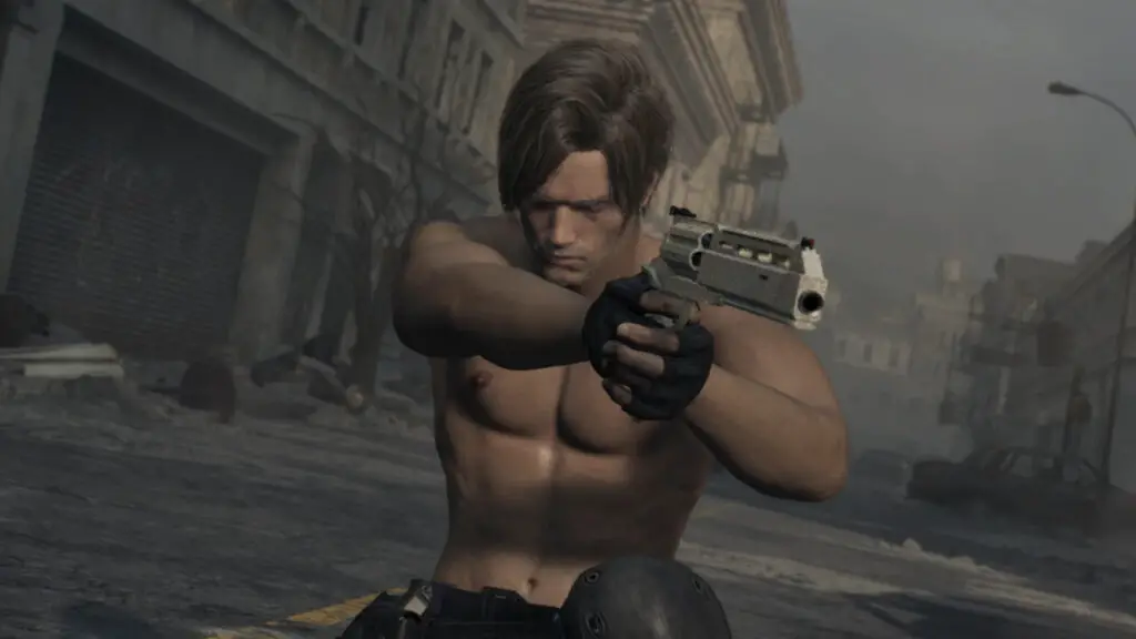 Leon Kennedy character model in Resident Evil Requiem.