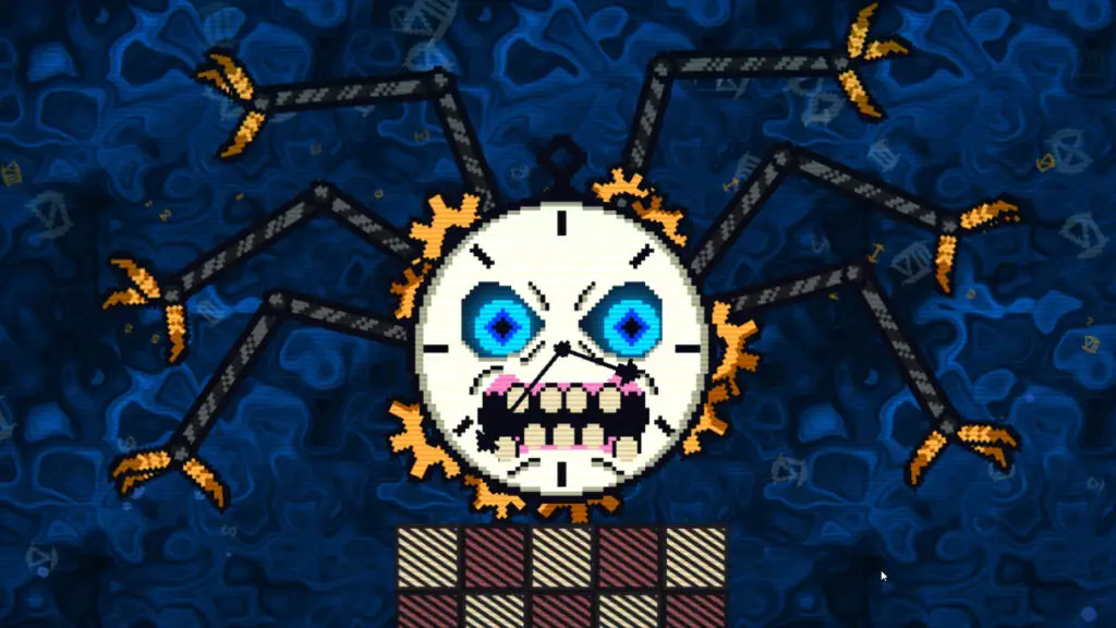 A clock monster playing chess