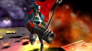 Action gameplay in Quake III: Arena showing high-speed movement and verticality.