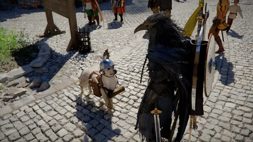 Crimson Desert - Pet dog wearing cosmetic armor